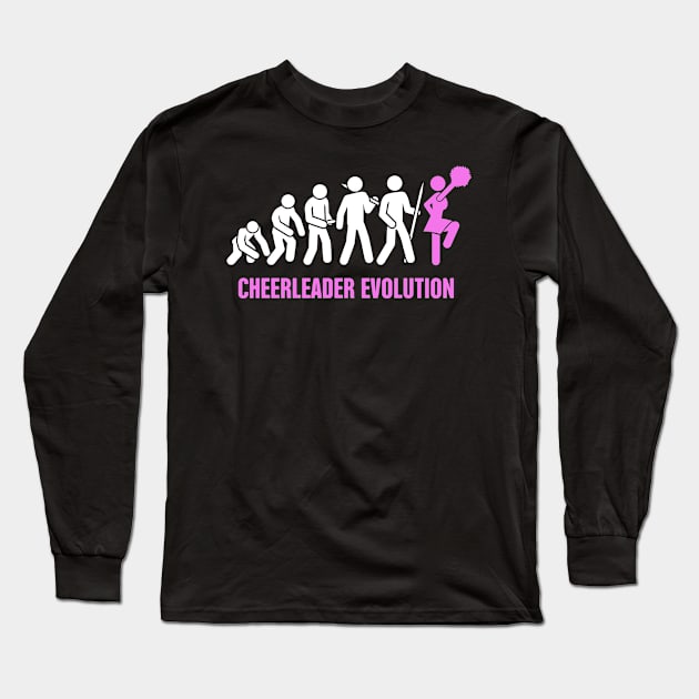 Evolution | Cute And Funny Cheerleading Cheerleader Long Sleeve T-Shirt by MeatMan